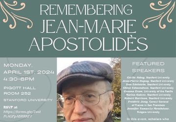 Jean-Marie Apostolides with commemoration event information